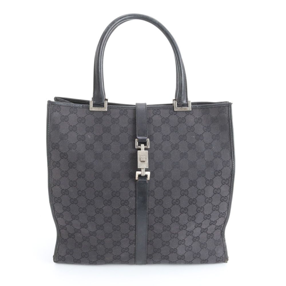 美品 グッチ GGキャンバス ジャッキー 002 1064 レザー トート バッグ 