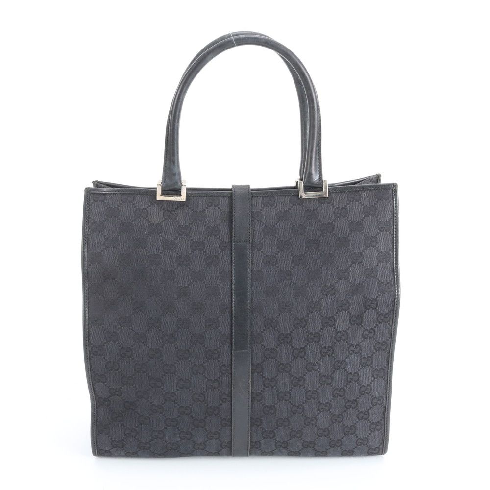 美品】GUCCI ワンショルダーバッグ ジャッキー GGキャンバス 肩掛け 黒 