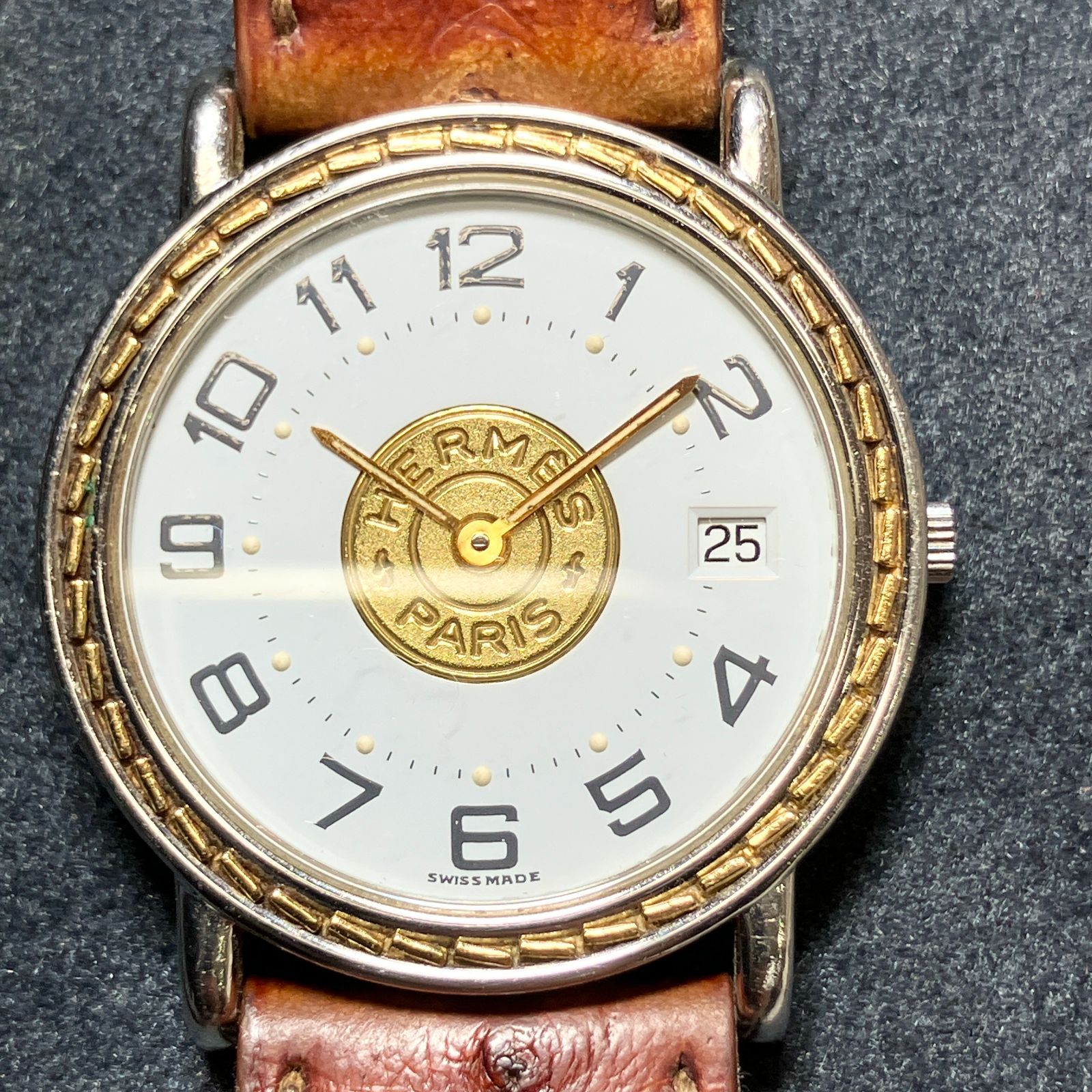 m001 T4 エルメス HERMES セリエ メンズ クォーツ式 腕時計 ユニ 