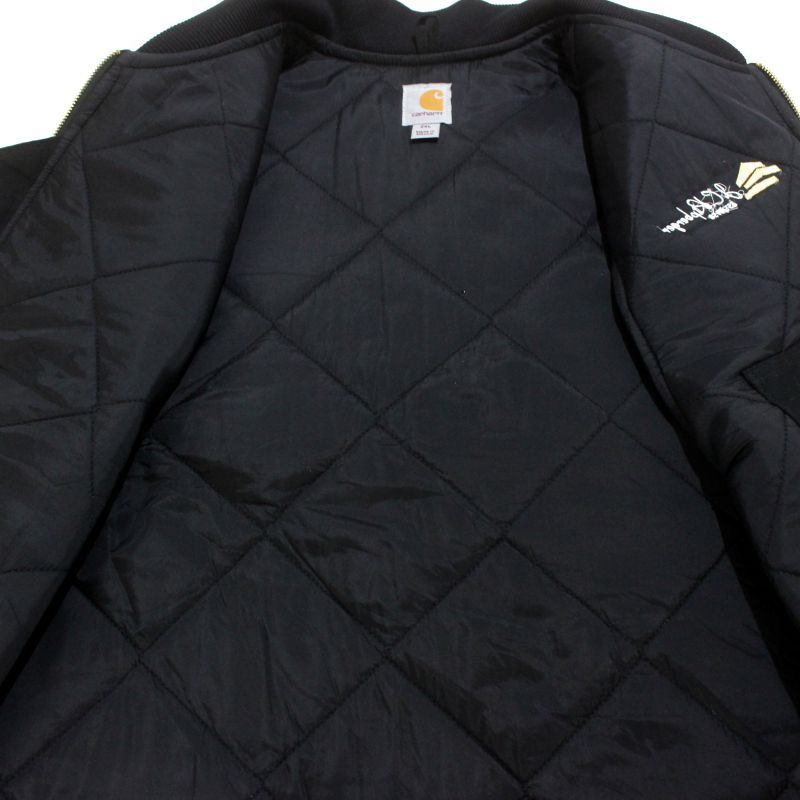 00s Carhartt ブラック 裏地キルティング 中綿 ダック ベスト メンズ