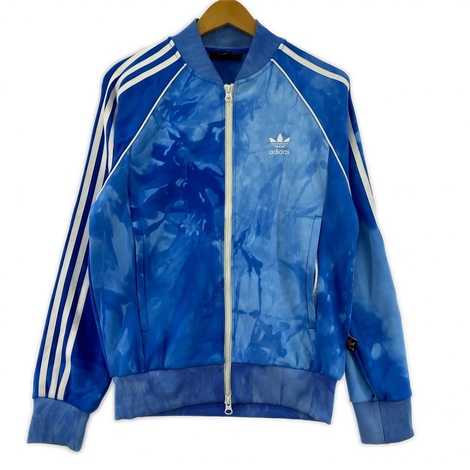 adidas アディダス 総柄トラックジャケット sizeS/ブルー - メルカリ