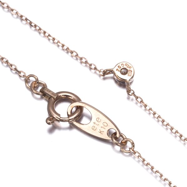 エテ ネックレス ダイヤ ダイヤモンド 0.02ct 一粒 K10PG #190494