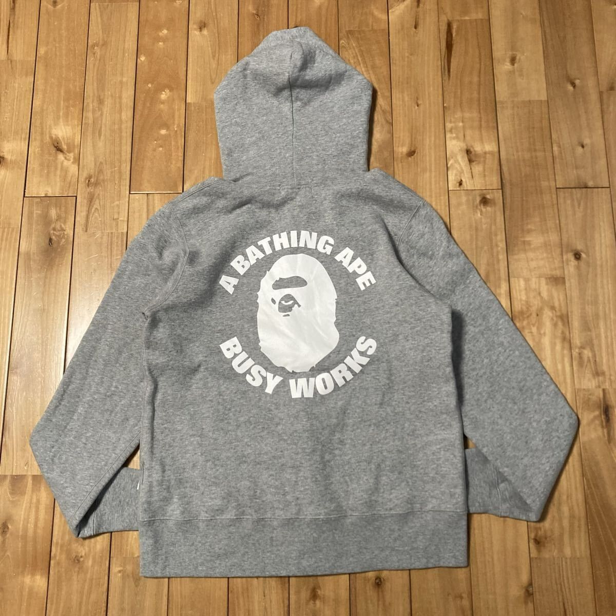 BAPE HEAD LOGO ジップ パーカー Lサイズ グレー a bathing ape BAPE zip hoodie エイプ ベイプ アベイシングエイプ w6746