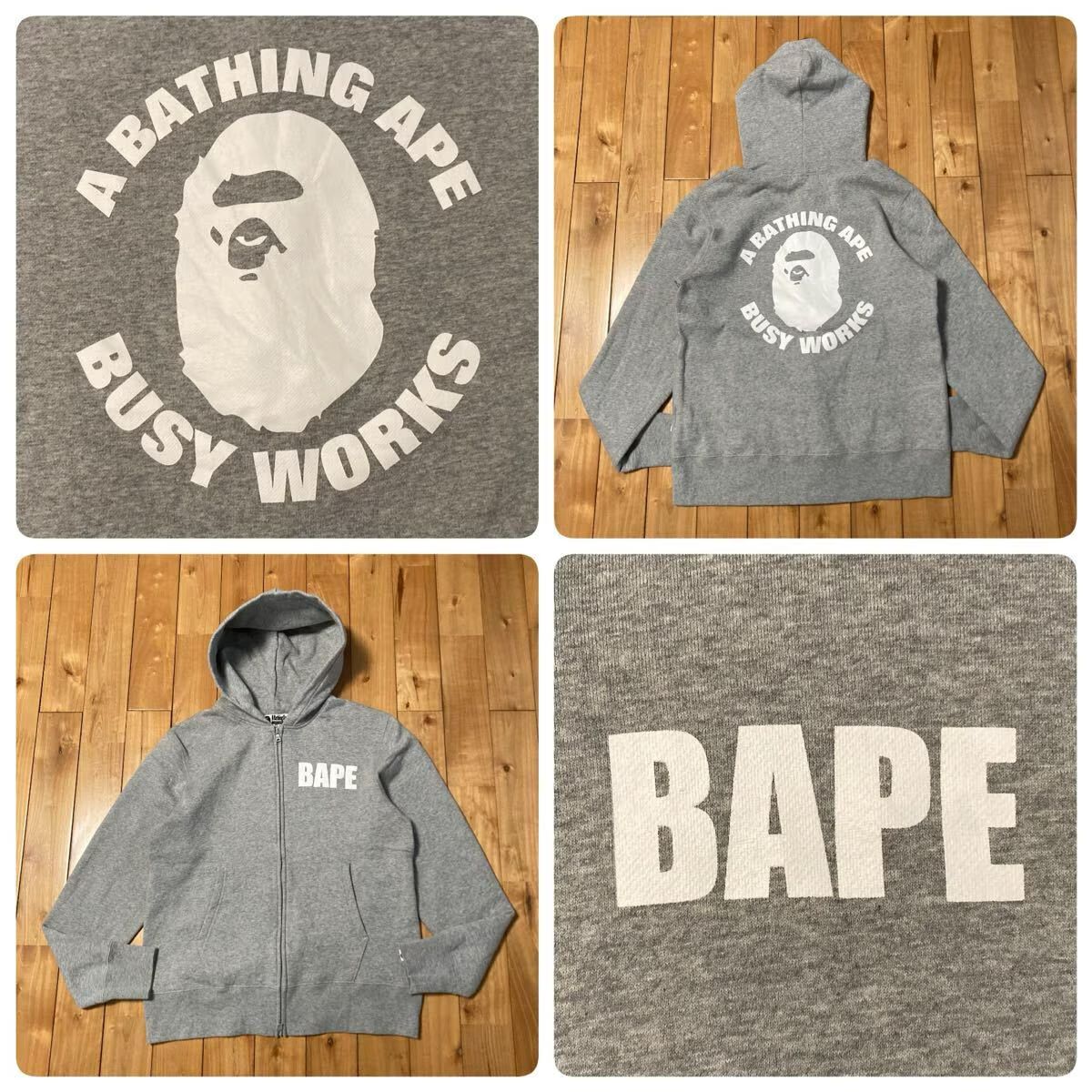 BAPE HEAD LOGO ジップ パーカー Lサイズ グレー a bathing ape BAPE 