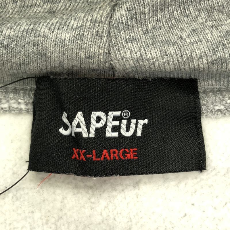 中古】SAPEur 浜田雅功 バックプリントパーカー XXL グレー サプール 