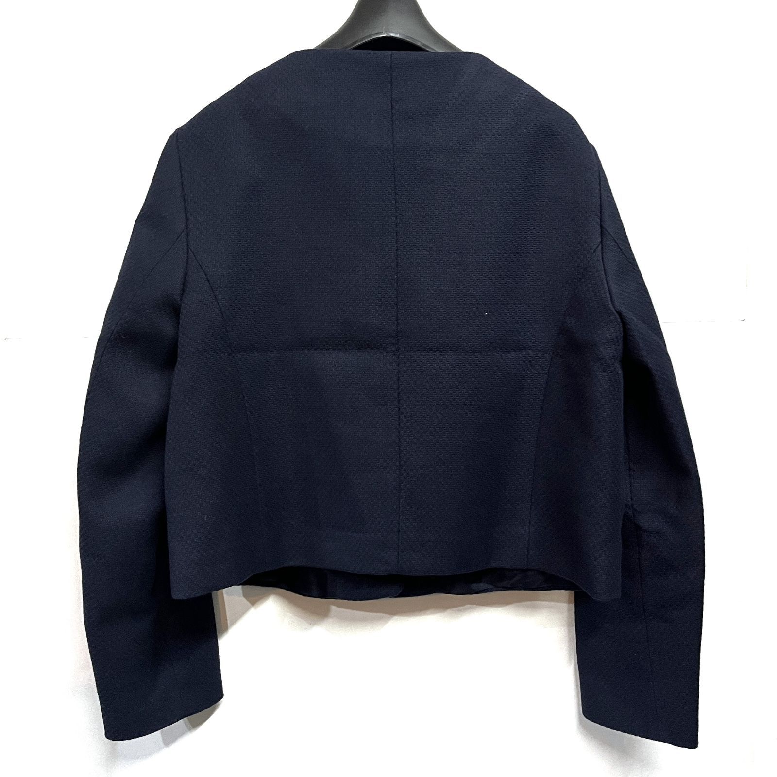 ZARA｜ザラ ROUND NECK PIQUE BLAZER フラップ クロップド ブレザー