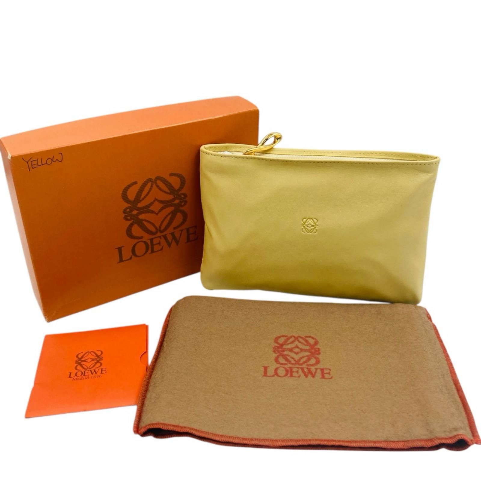 美品】 LOEWE ロエベ ポーチ マルチケース アナグラム ナッパレザー 