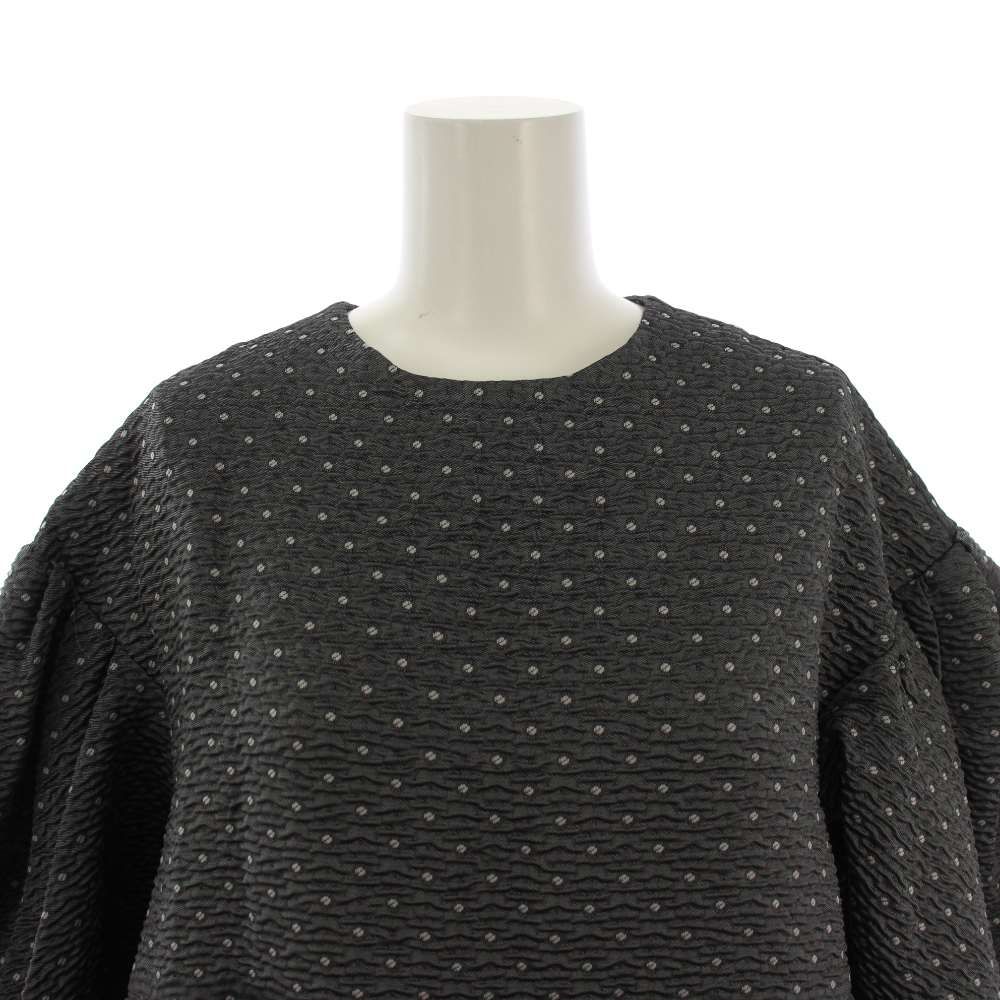ブルレア BLUELEA Dot Jacquard Blouse シャツ ブラウス 五分袖 美品