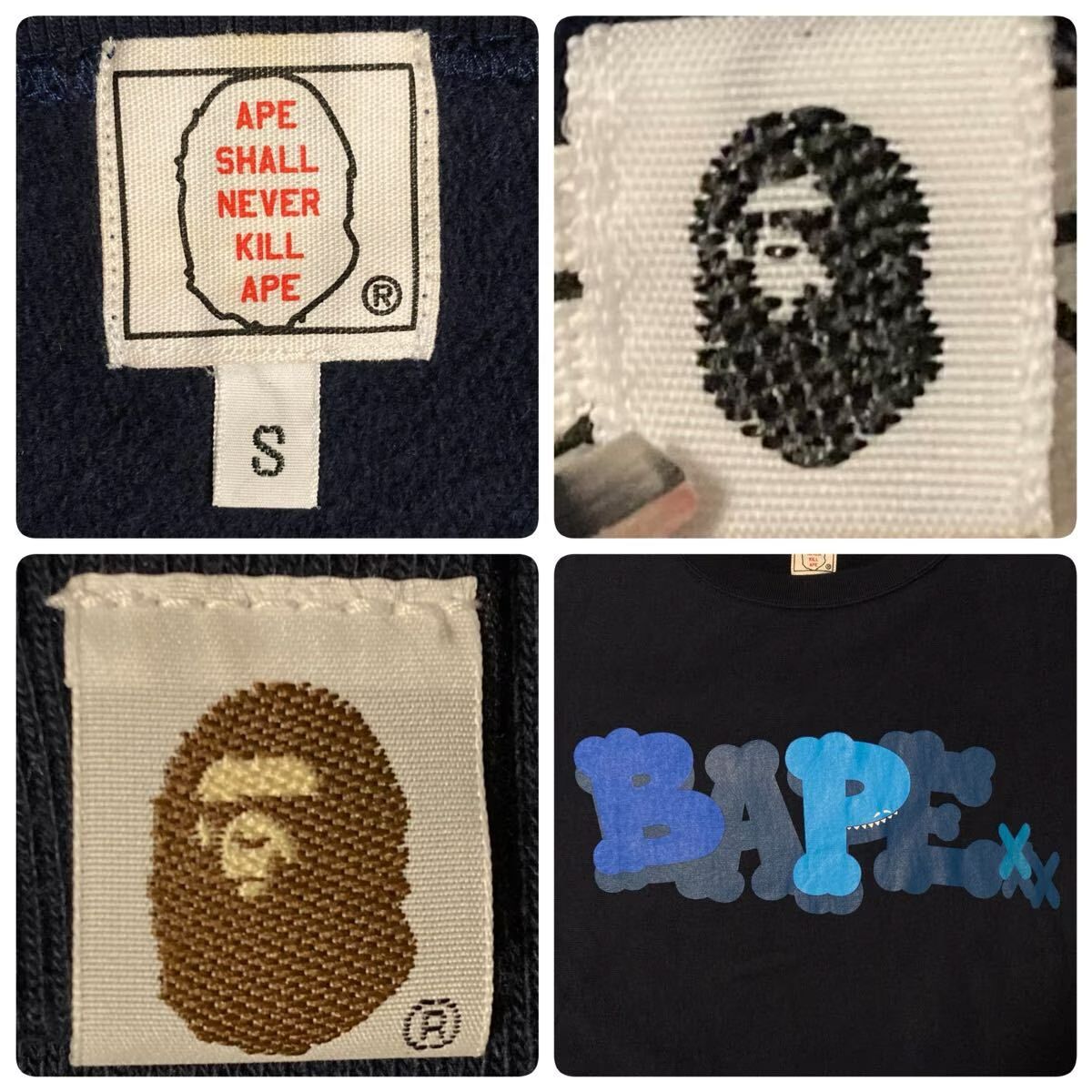 ☆激レア☆ KAWS × BAPE LOGO 長袖スウェット Sサイズ ネイビー a