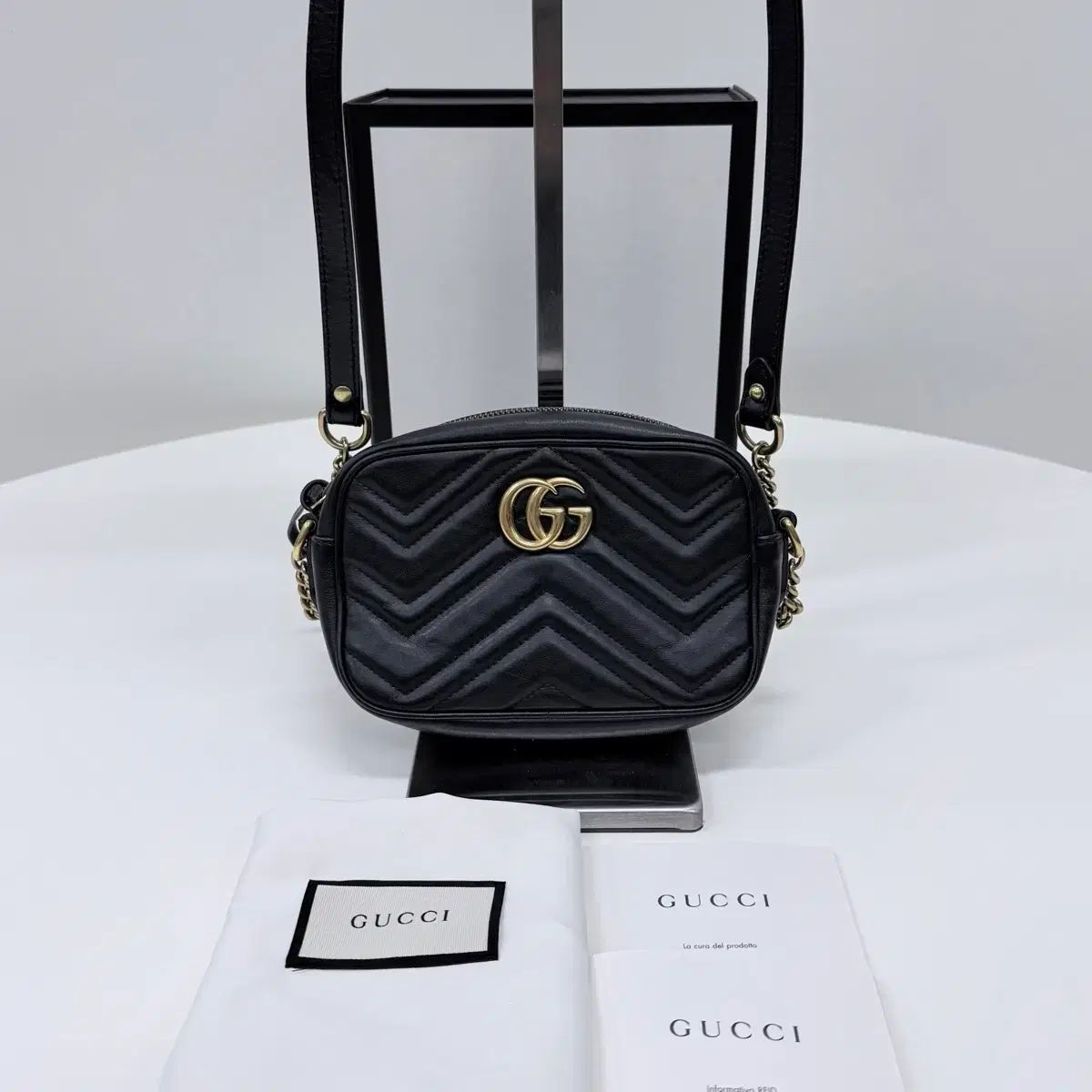 A+級 / ミニ GUCCI グッチ GG マーモント マトラッセ クロスバック 