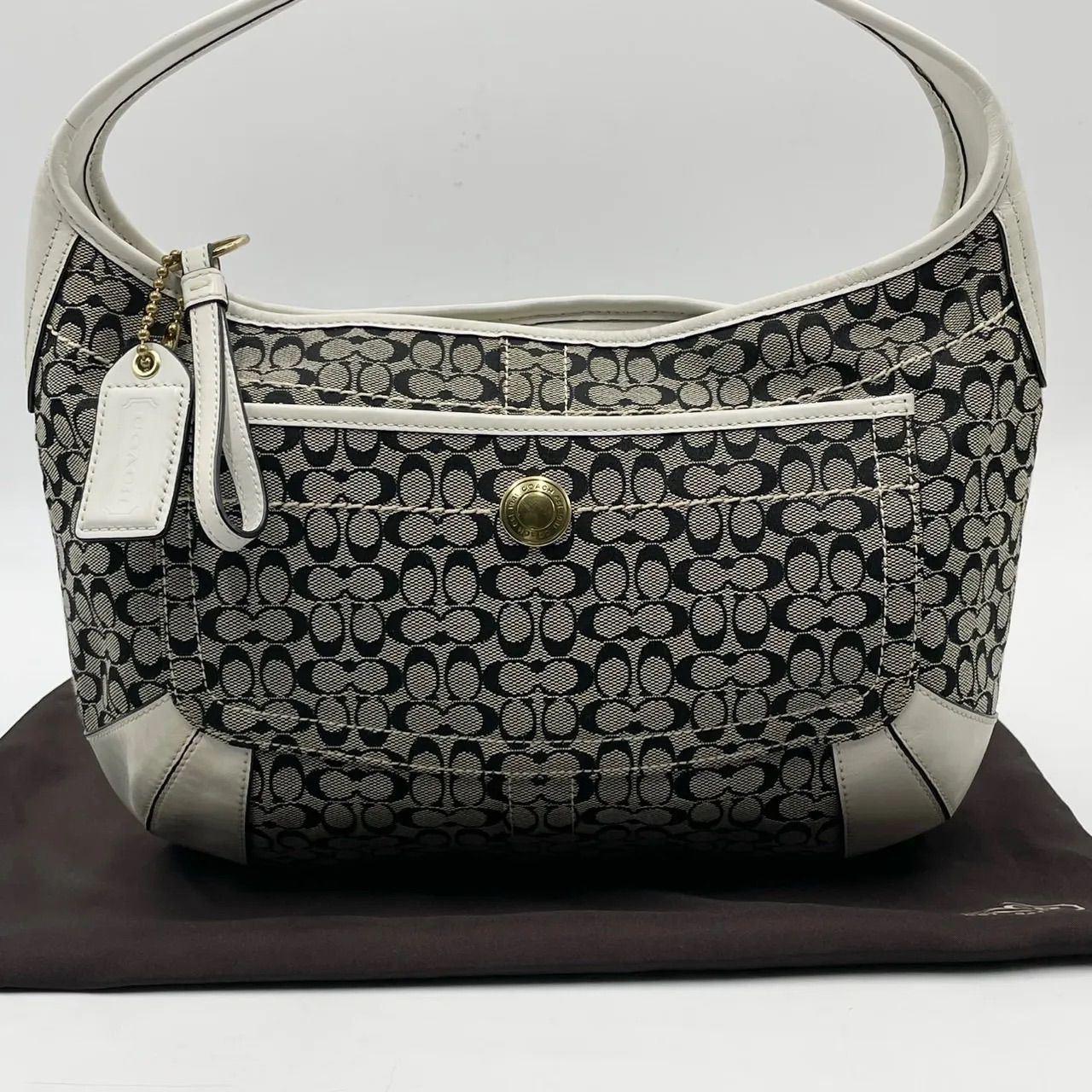 美品○ COACH コーチ ハンドバッグ ワンショルダー ホーボー 