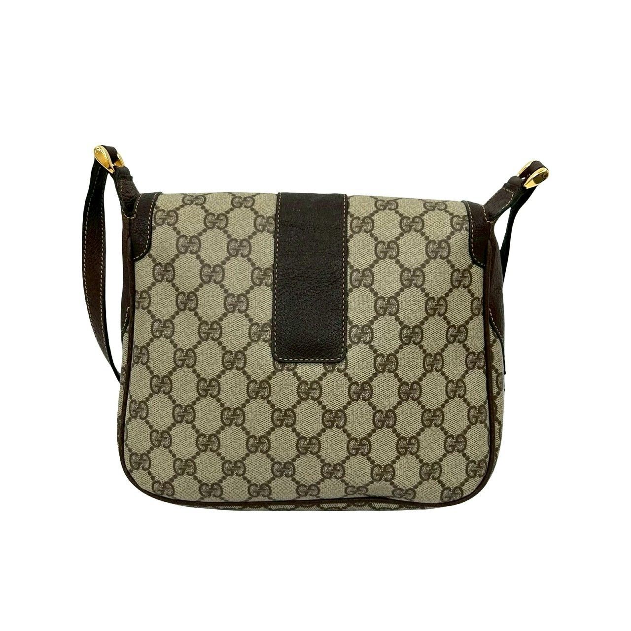 極 美品 希少品 GUCCI グッチ オールドグッチ GG ロゴ 柄 金具 レザー 