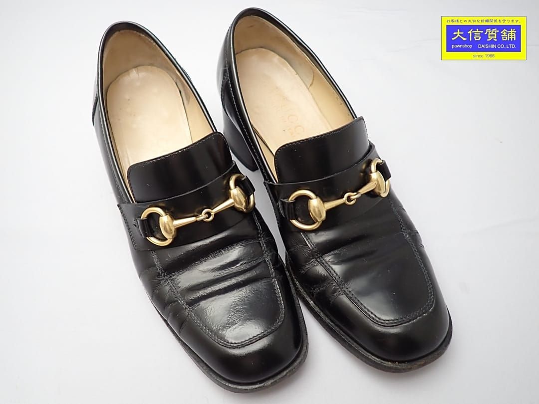 GUCCI グッチ ホースビット レディース パンプス 34.5 ブラック 中古B