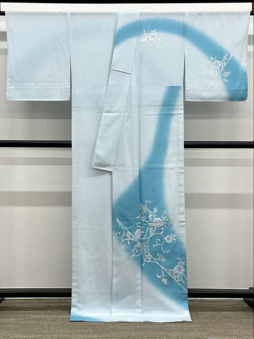 絽 訪問着 夏物 銀彩 透け感 居敷当て付き 正絹 躾糸付き G038 - メルカリ