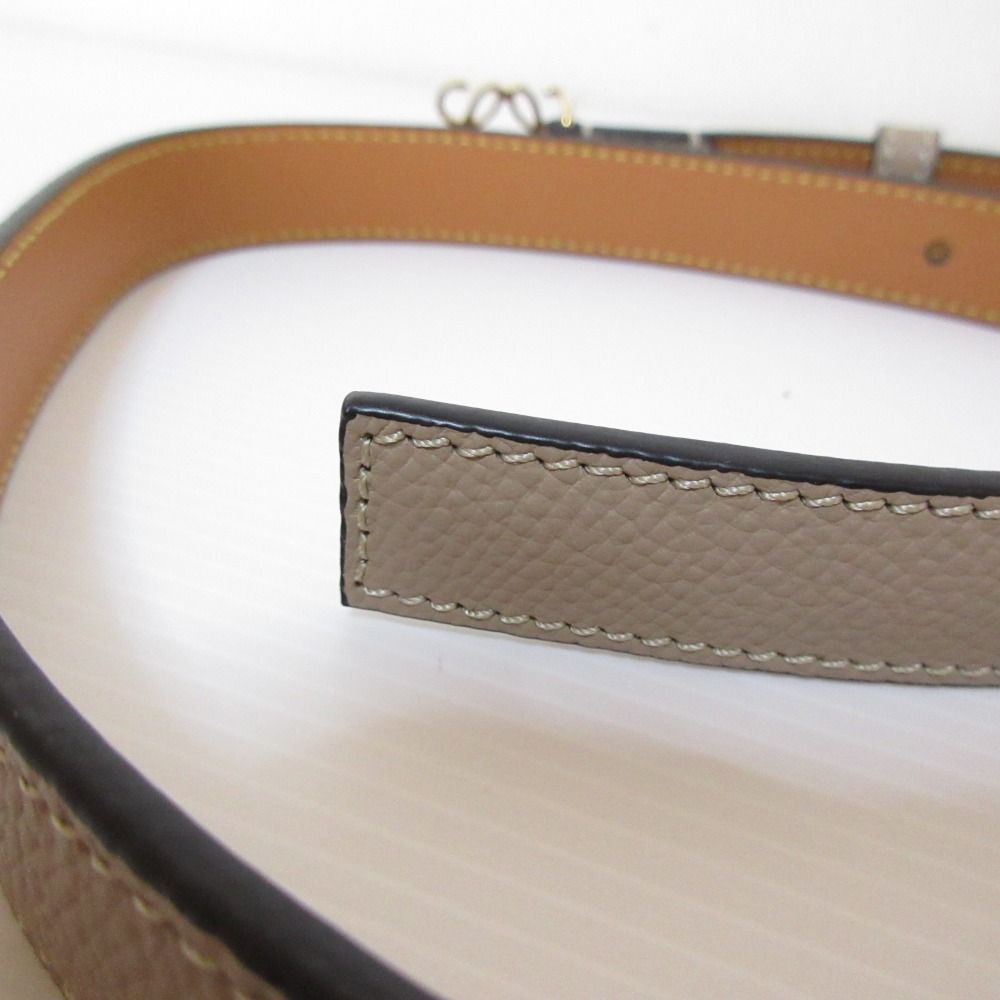 新品同様 LOEWE ロエベ アナグラム レザー ベルト 75/30 グレージュ