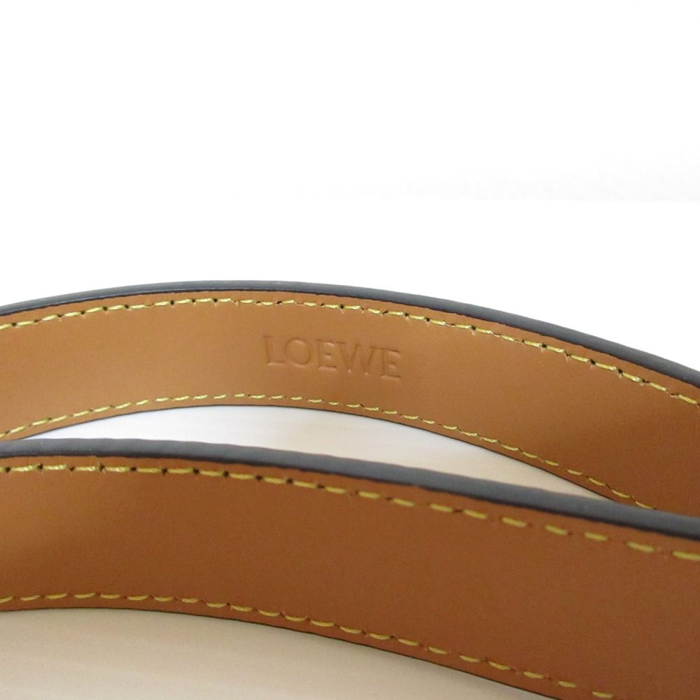 新品同様 LOEWE ロエベ アナグラム レザー ベルト 75/30 グレージュ