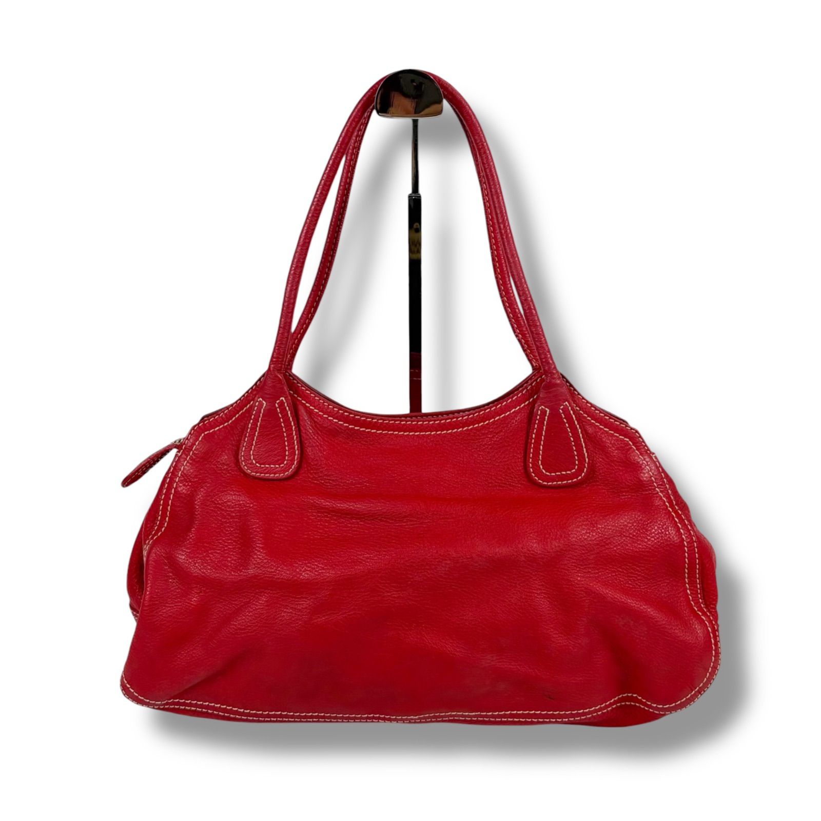 プラダ PRADA レザー ハンド バッグ 赤 レッド 高級 保存袋