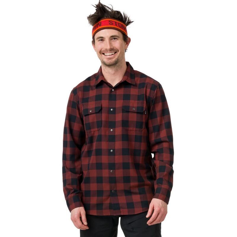 フライロー メンズ トップス シャツ Flylow Handlebar Tech Flannel Shirt Mens AmaroBlack Plaid ブラック
