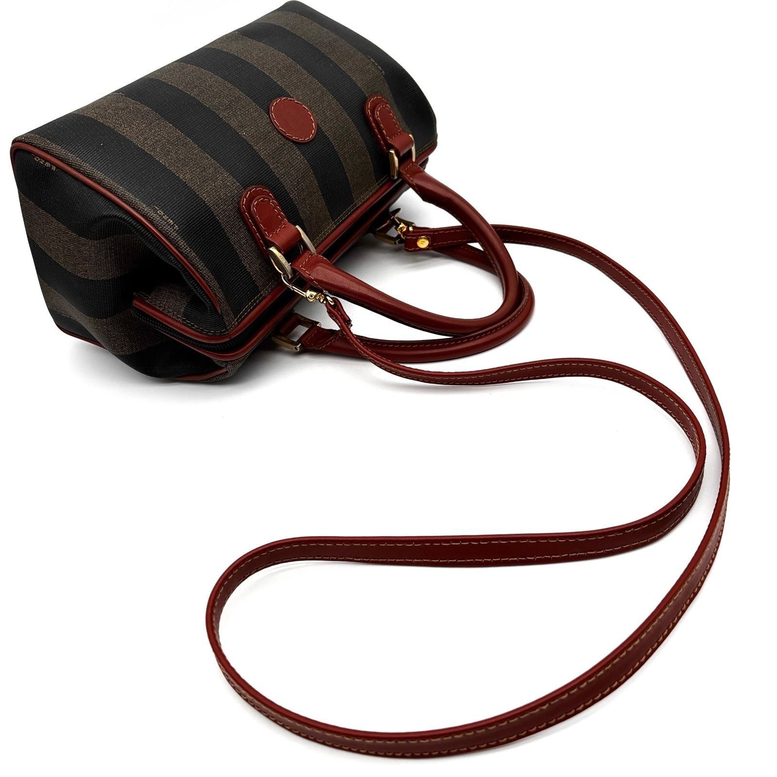 美品 FENDI フェンディ ペカン ミニボストンバッグ ショルダーバッグ 