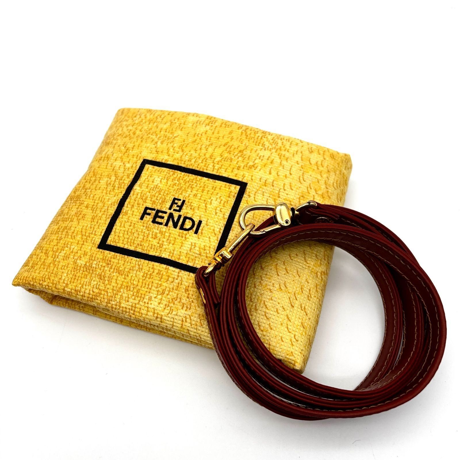 FENDI ペカン ミニボストンバッグ レザー pvc ロゴ ハンドバッグ