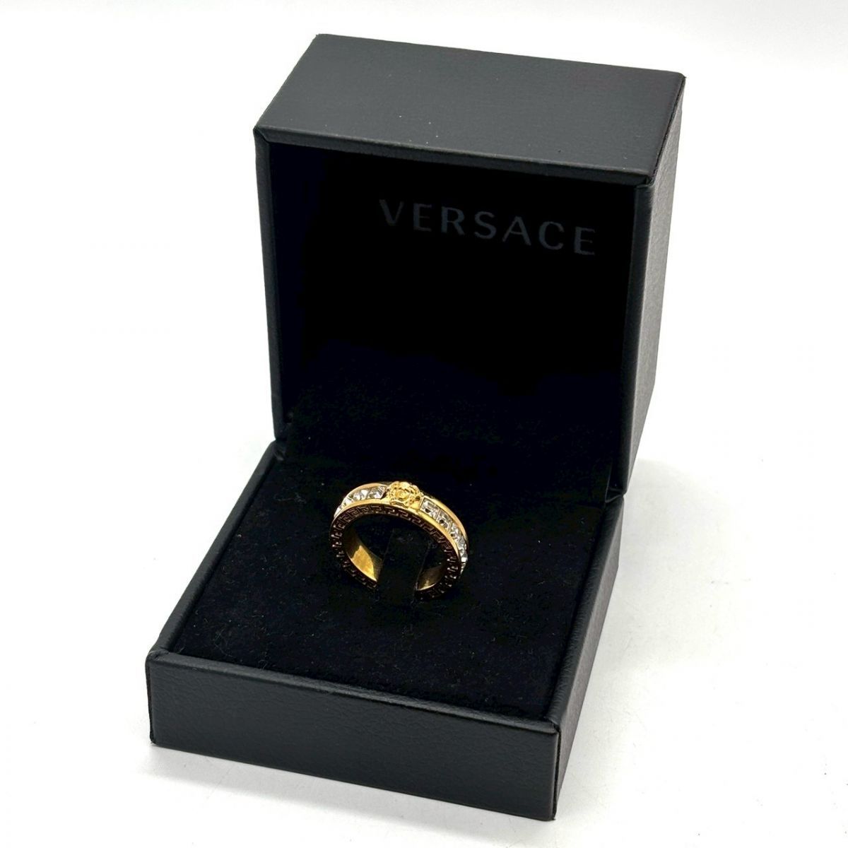 指先に宿る威光】 VERSACE リング メデューサ ラインストーン 指輪 箱
