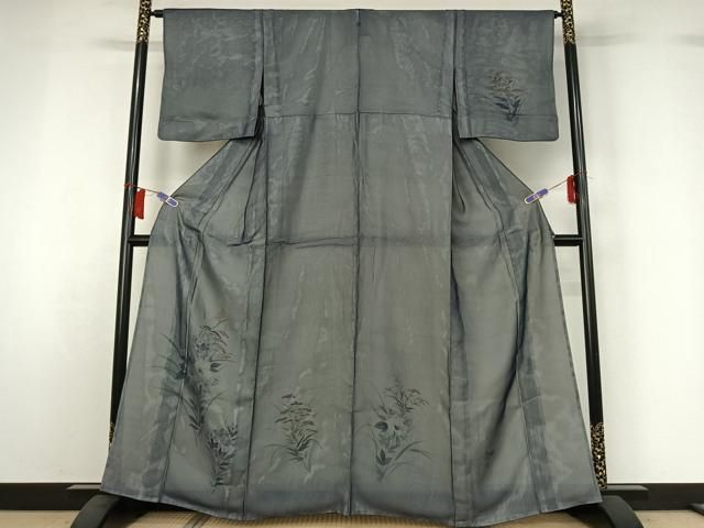 平和屋着物▽訪問着 無双 紗袷 紗×絽 草花文 正絹 逸品 AABH5707jh 