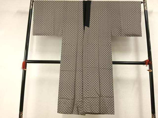 平和屋着物●男性 長襦袢 無双仕立て 網目文 正絹 逸品 未使用 AABG4606fy