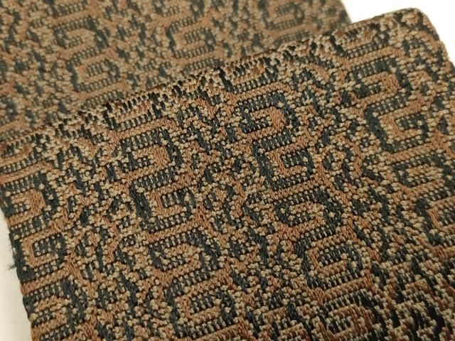 平和屋着物●男性　本場筑前博多織　両面　角帯　霞文　正絹　逸品　DABD2215du 平和屋着物○男性 本場筑前博多織 両面 角帯 霞文 正絹 逸品