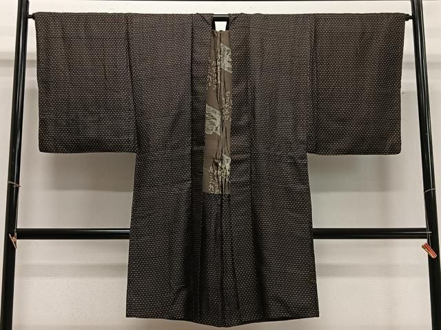 着物・浴衣 平和屋着物∞男性 長羽織 紬地 幾何学文 正絹 逸品