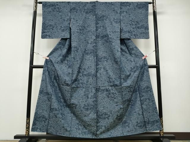 「縁」148ｃｍ～154ｃｍ 地空き 黒地 本場大島紬 セット 正絹 Ｂ４９８ Z-1804 紬着物 黒地 袷着物 無地八掛 広衿 花柄 - メルカリ