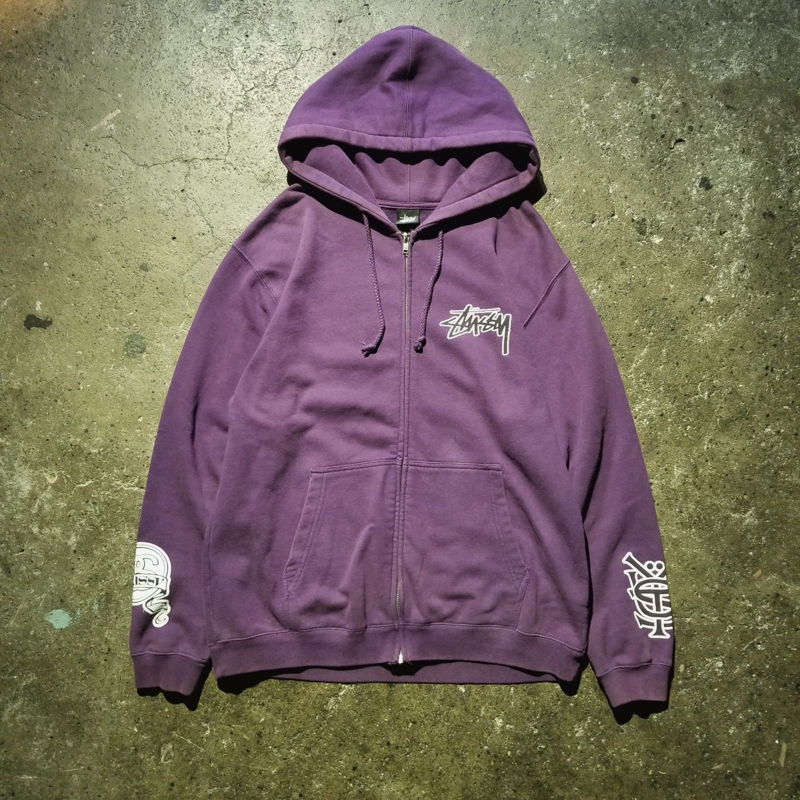 STUSSY 00s SSリンク ジップアップフーディー パーカー M ステューシー 