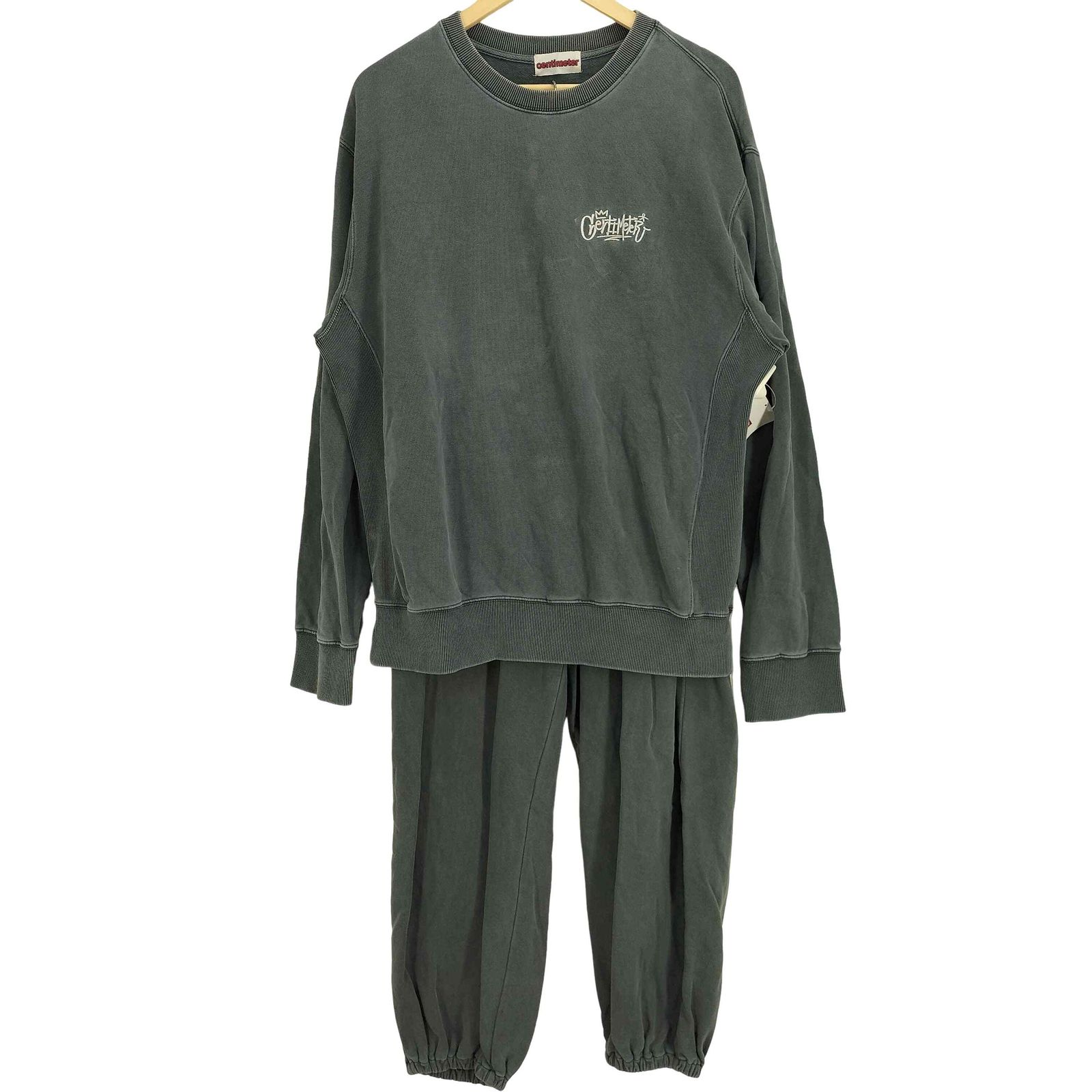 センチメーター centimeter Tagging logo pigment sweat セットアップ 