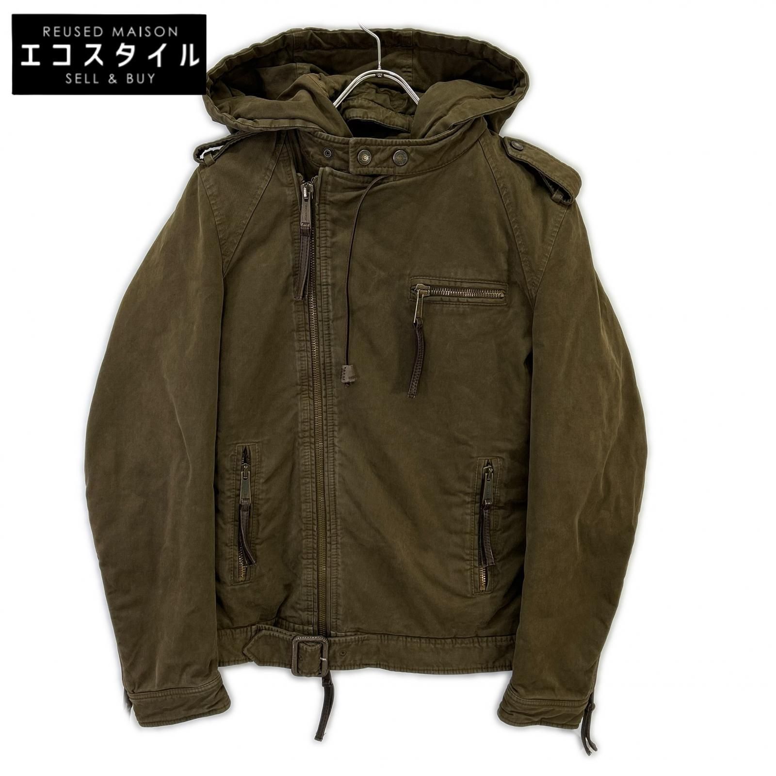 メンズ DSQUARED2 ディースクエアード 71AM227 ｶｰｷ ｺｯﾄﾝ ﾌｰﾄﾞ付き 
