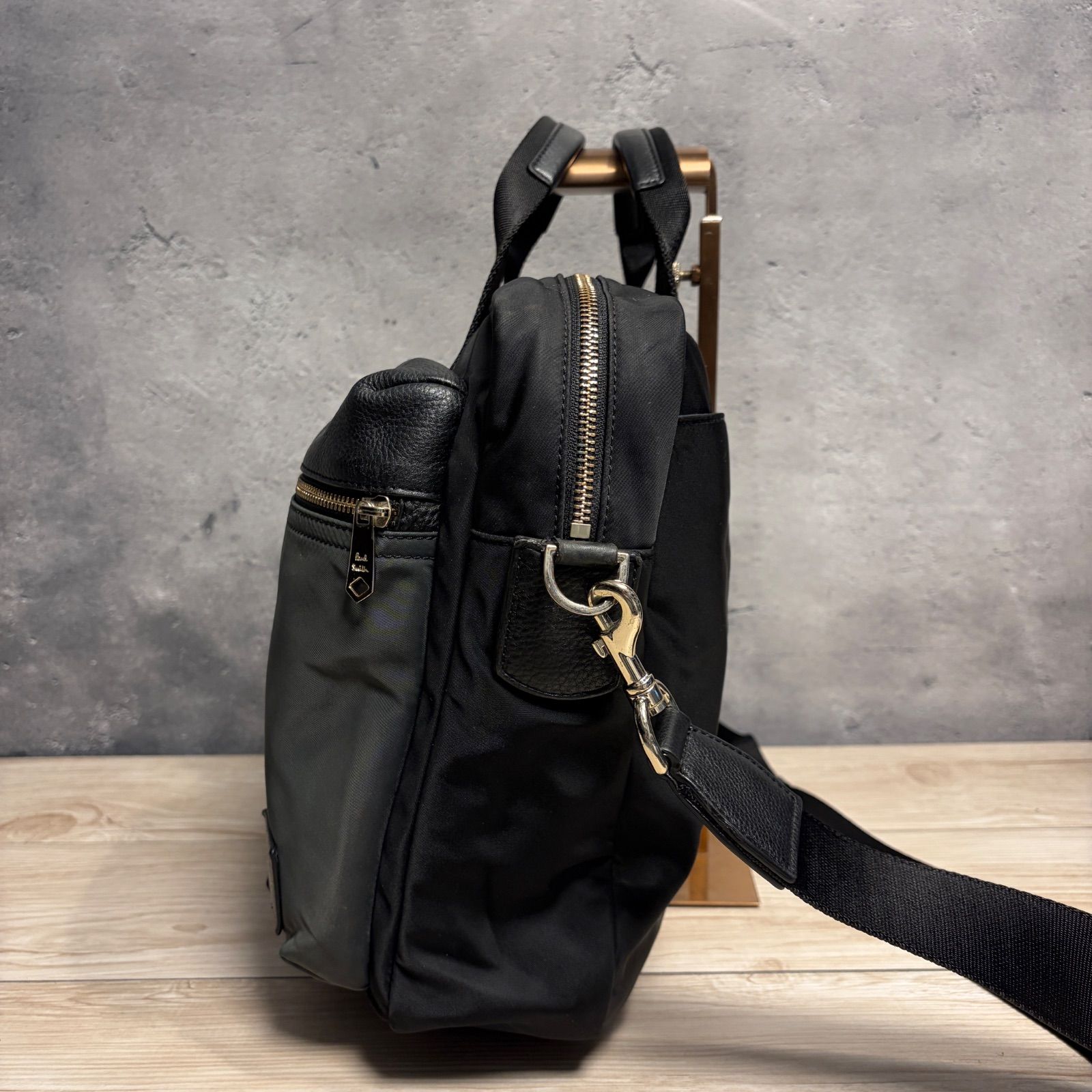 Paul Smith ポールスミス ビジネスバッグ ブラック グリーン 2WAY 