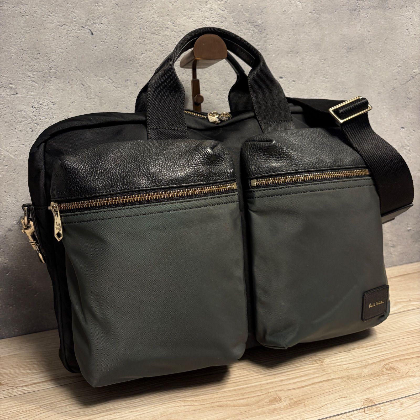 Paul Smith ポールスミス ビジネスバッグ ブラック グリーン 2WAY 