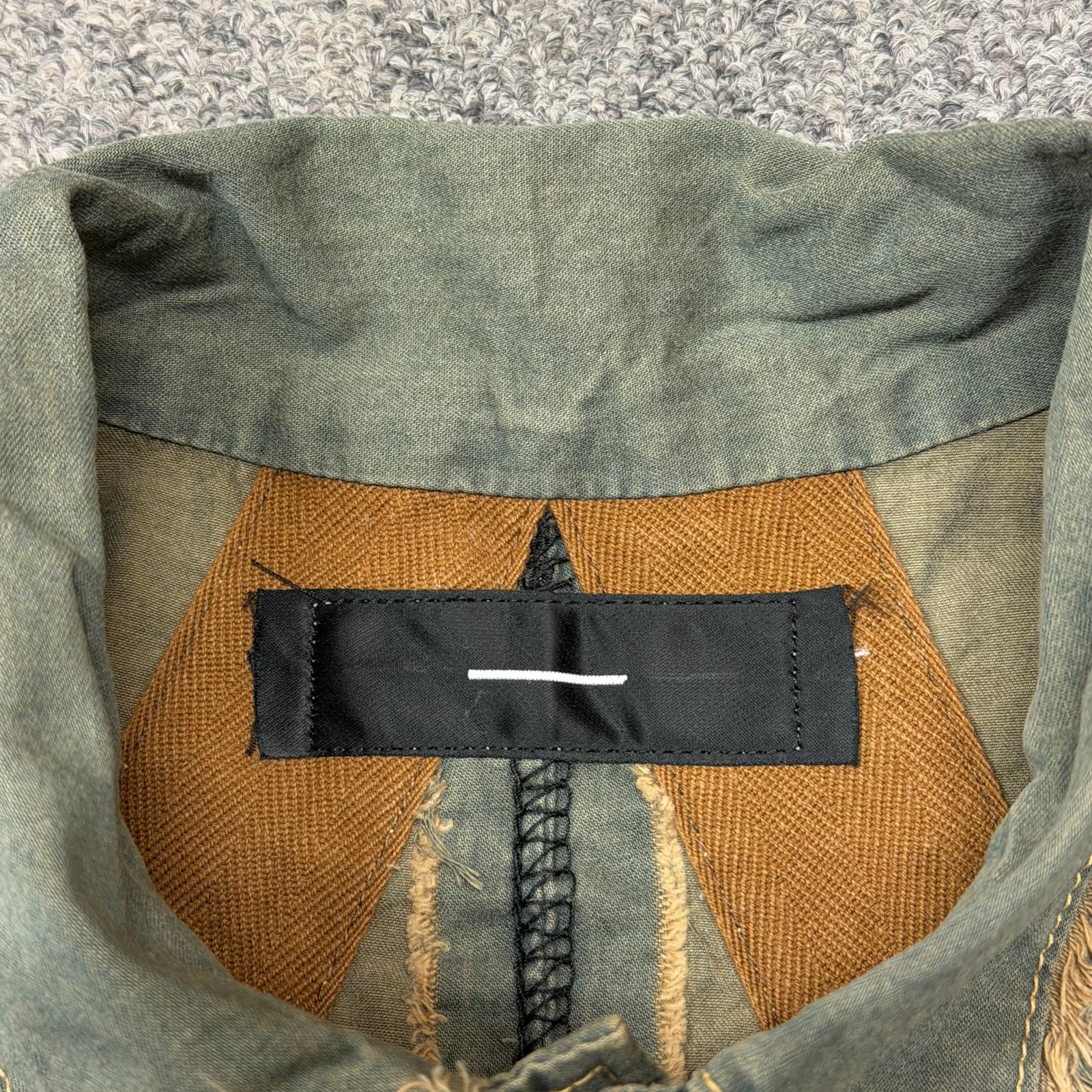 未使用 MINUS PW Slash Seam HBT Work Shirt With Damaged (FROM COAL