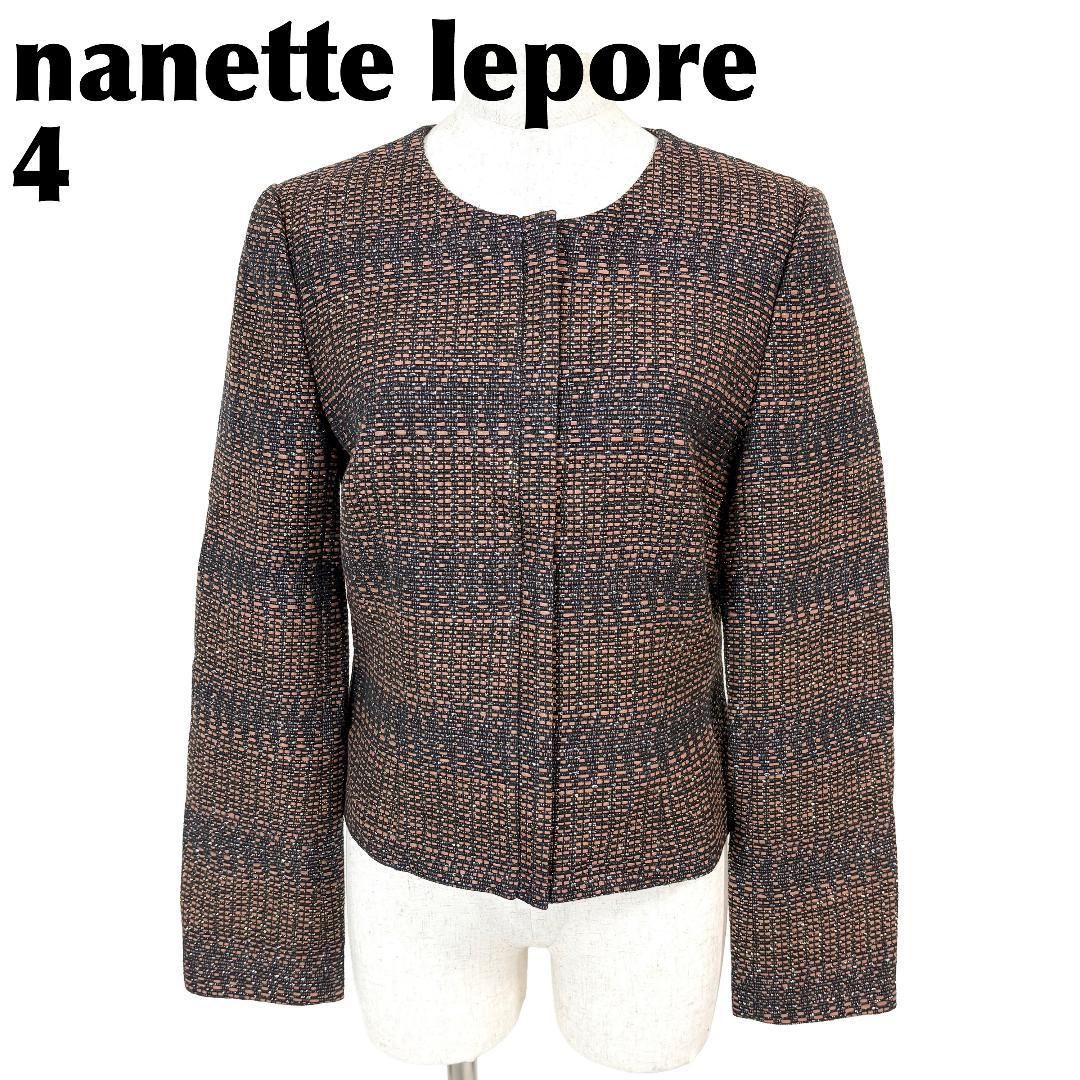 レディース 【美品】 nanette lepore ノーカラージャケット ジップアップ 4