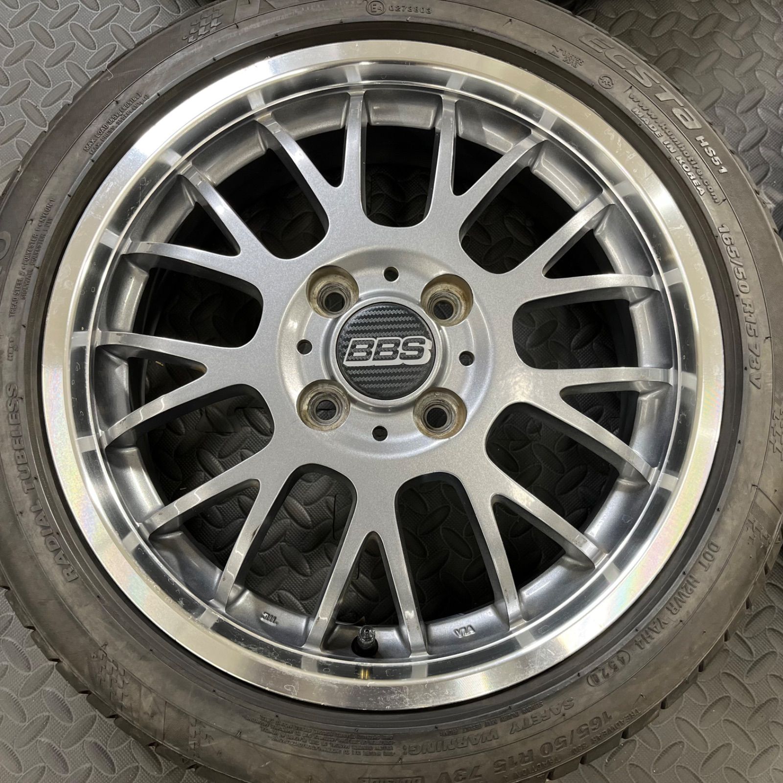20年製 165/50R15 クムホ エクスタHS51 BADX S-HOLD ミラジーノ 