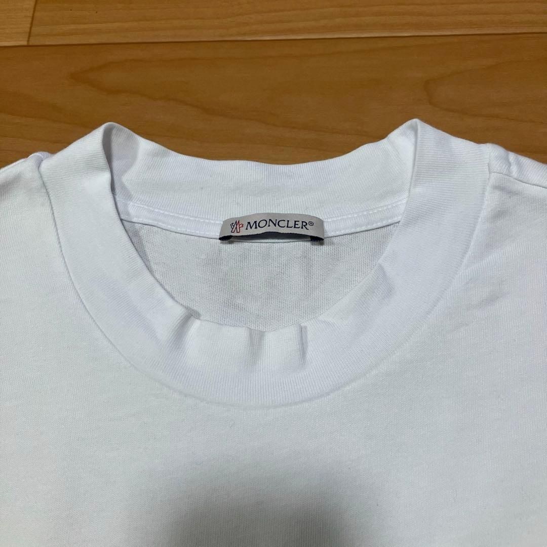 モンクレール　ラバーワッペン　ホワイト　Tシャツ　M 国内正規品 5S126 モンクレール ラバーワッペン ホワイト Tシャツ M 国内正規品 5S126