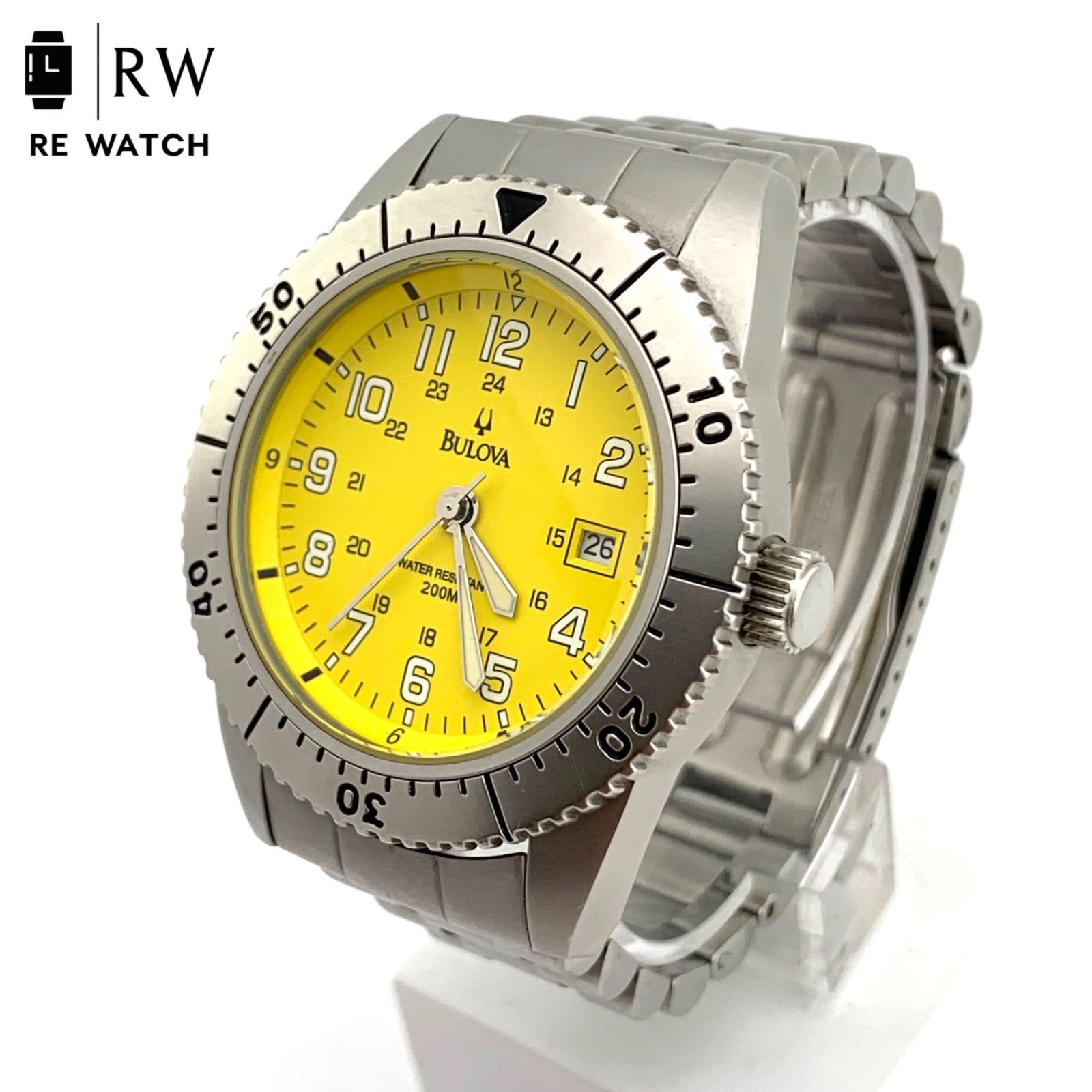 中古】Bulova イエロー文字盤 腕時計 200m防水 - メルカリ