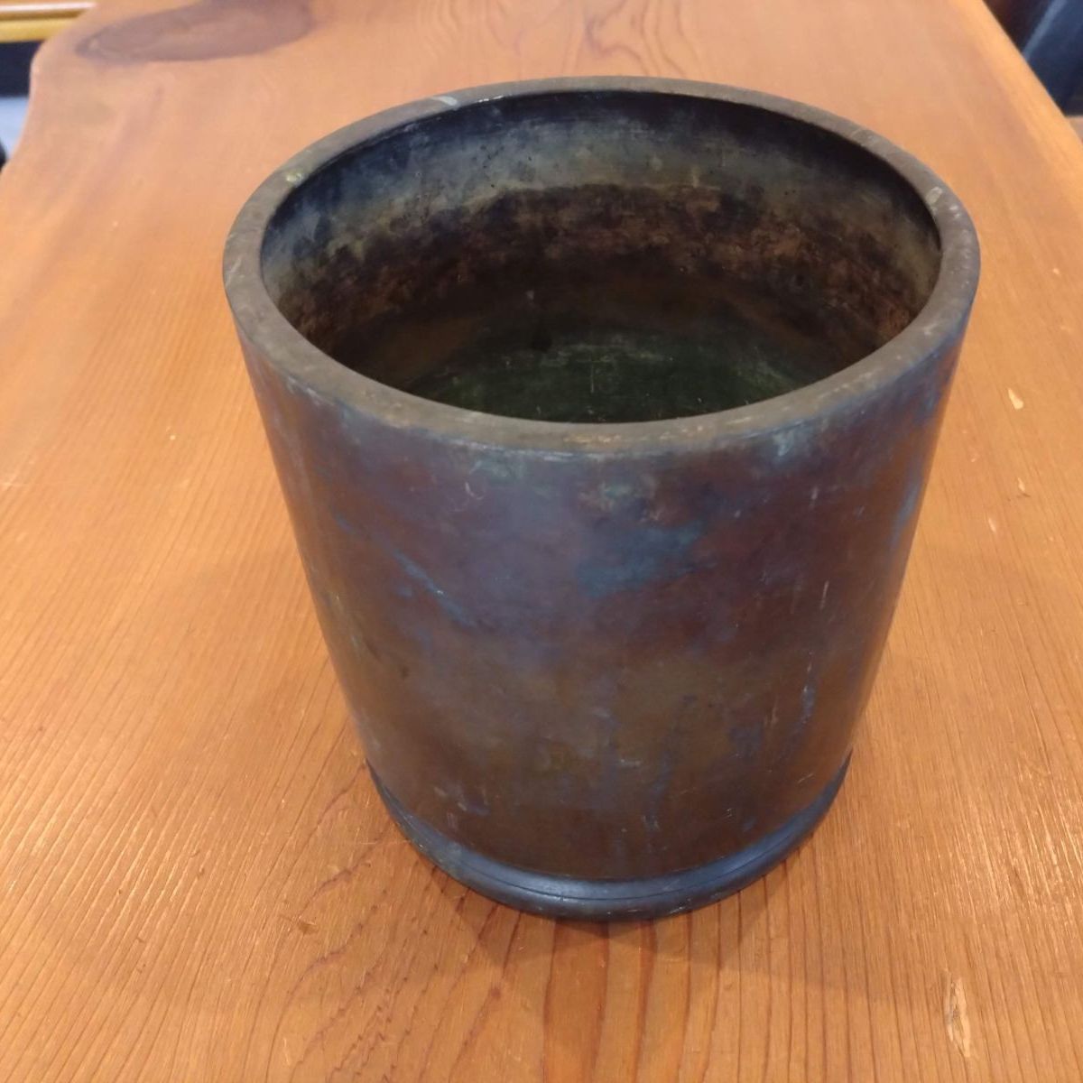 昭和レトロ 火鉢 真鍮？ 小型 直径17.5cm 古道具 花器 鉢 Japanese 