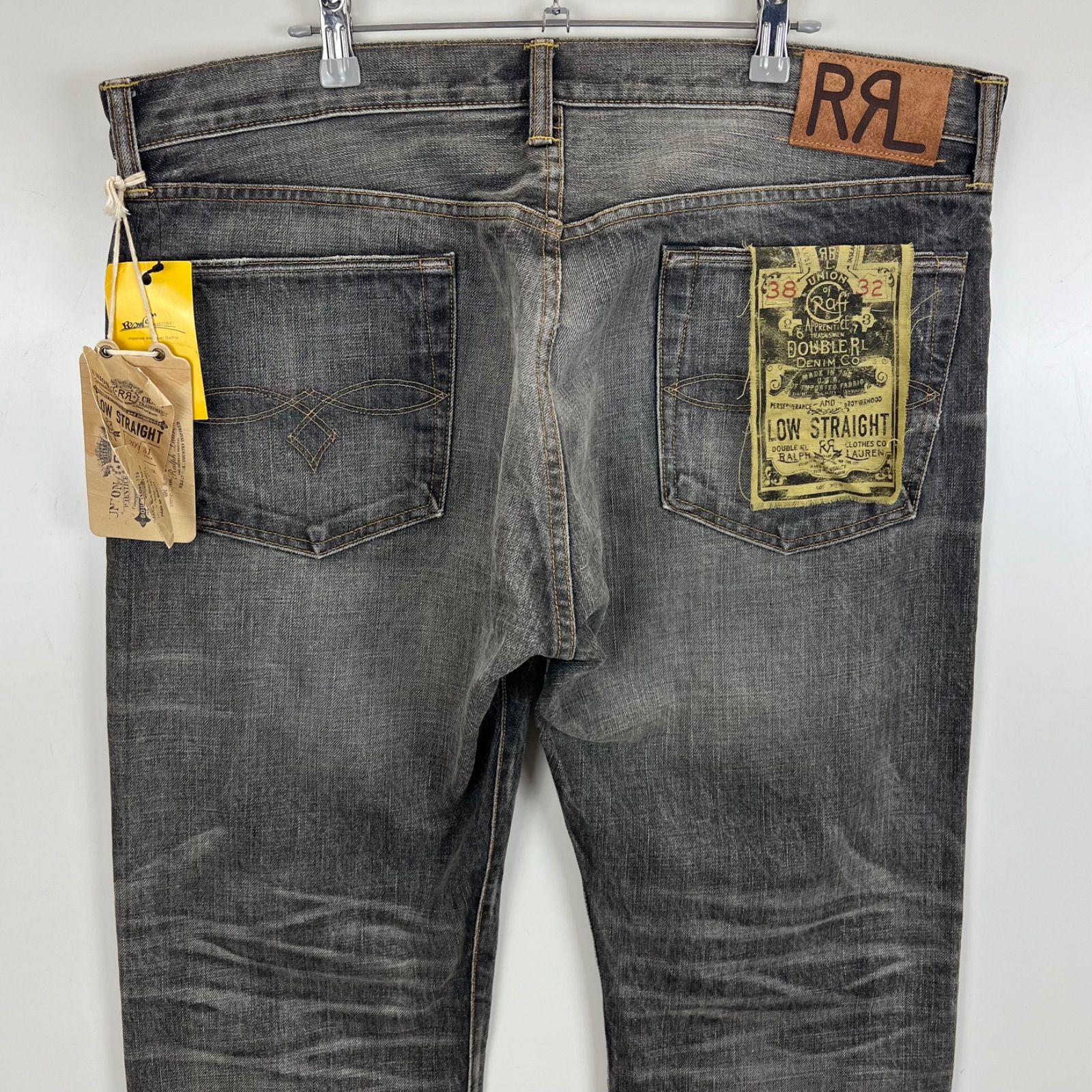 RRL Ralph Lauren NWT damaged LOW STRAIGHT denim pants w38 ダブル 