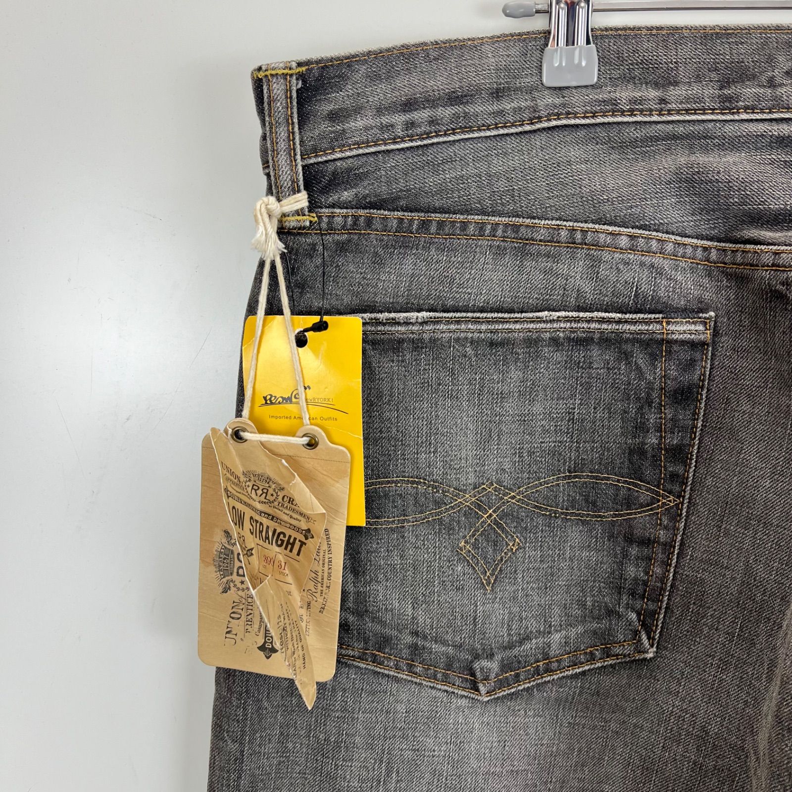RRL Ralph Lauren NWT damaged LOW STRAIGHT denim pants w38 ダブル