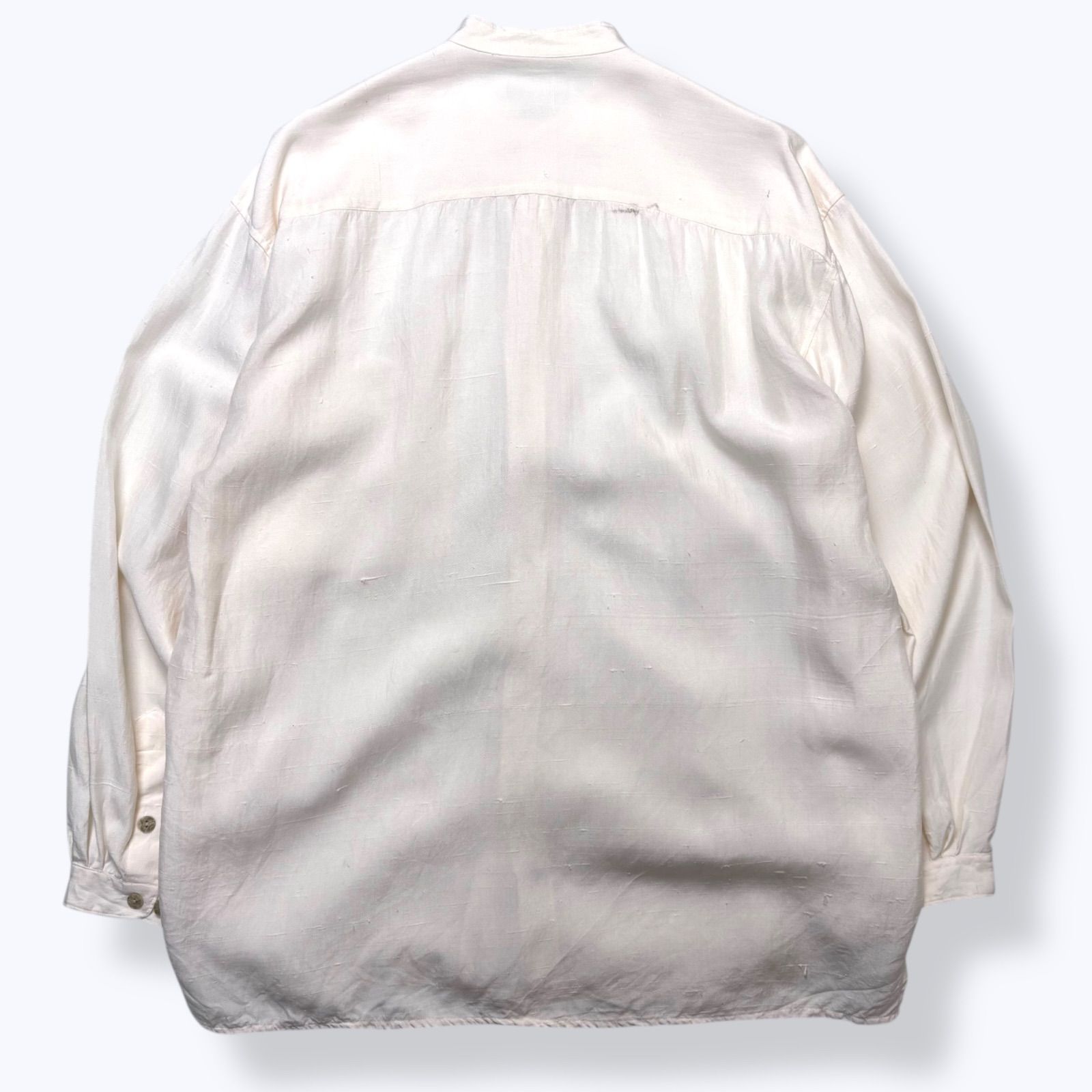 80s~ DEAD STOCK Phiz by GOOUCH No Collar Silk Shirts 【L】 80年代