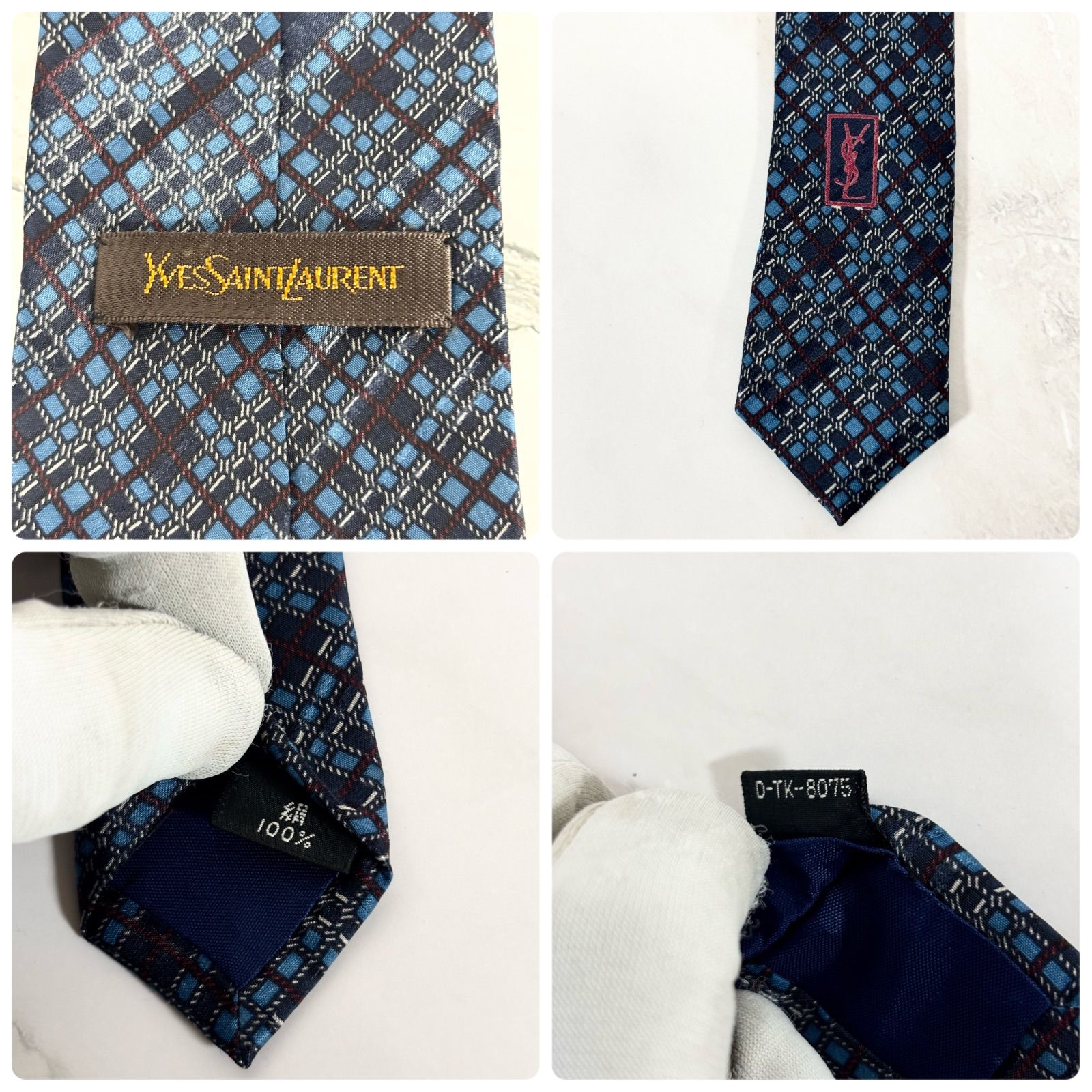 未使用級】イヴサンローラン Yves Saint Laurent ネクタイ シルク100