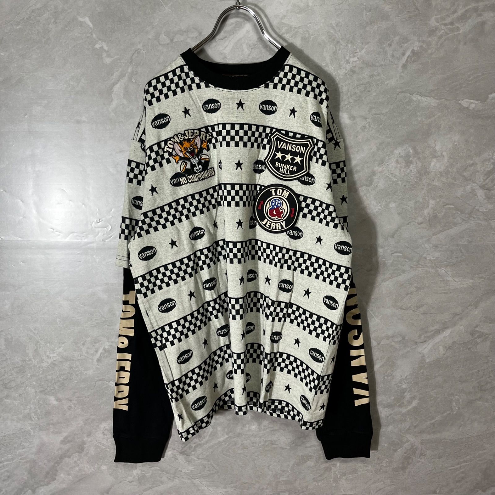 未使用品 VANSON バンソン トム ジェリー コラボ ロングスリーブ T 