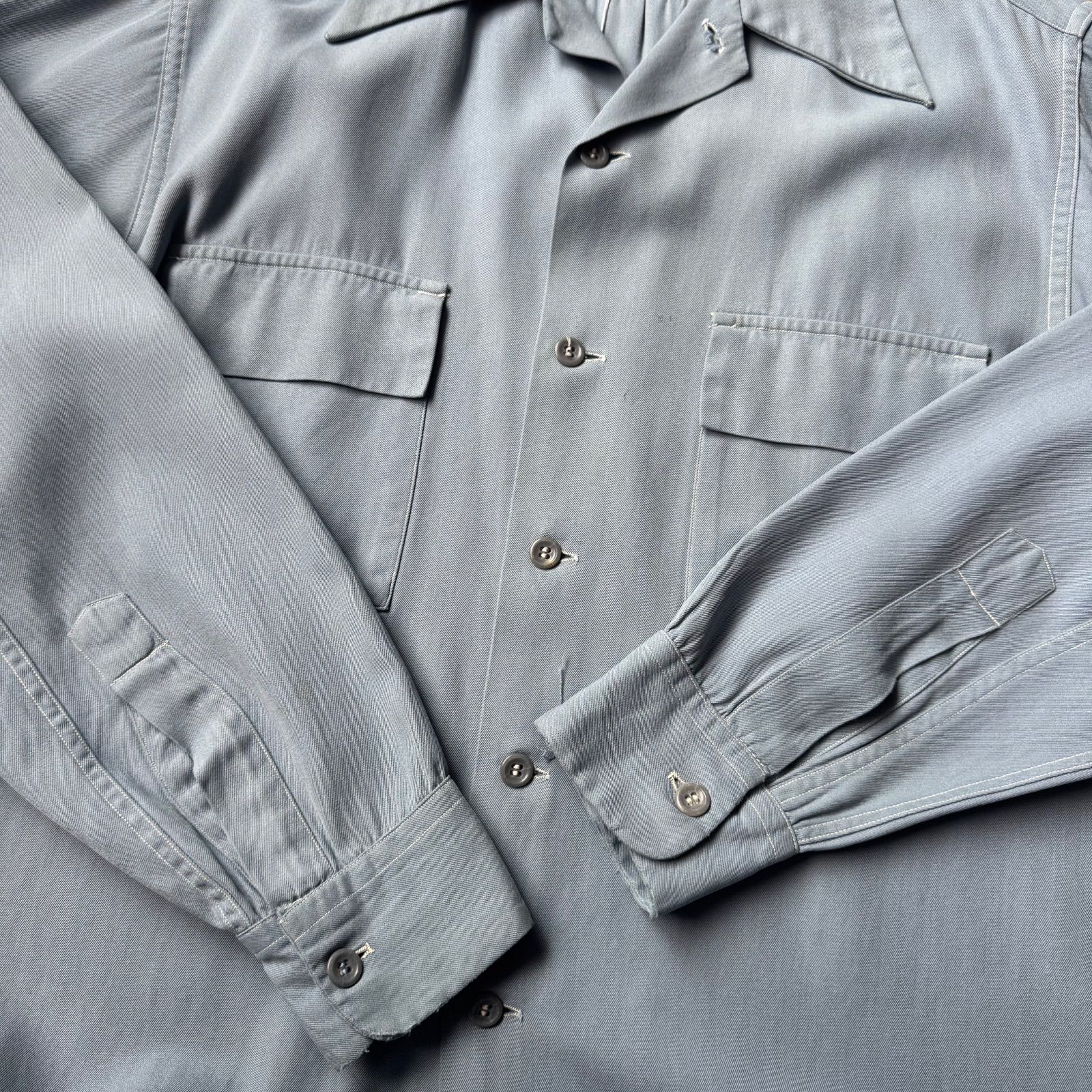 1940's〜 US Vintage Rayon Gabardine Box Shirt / 40年代