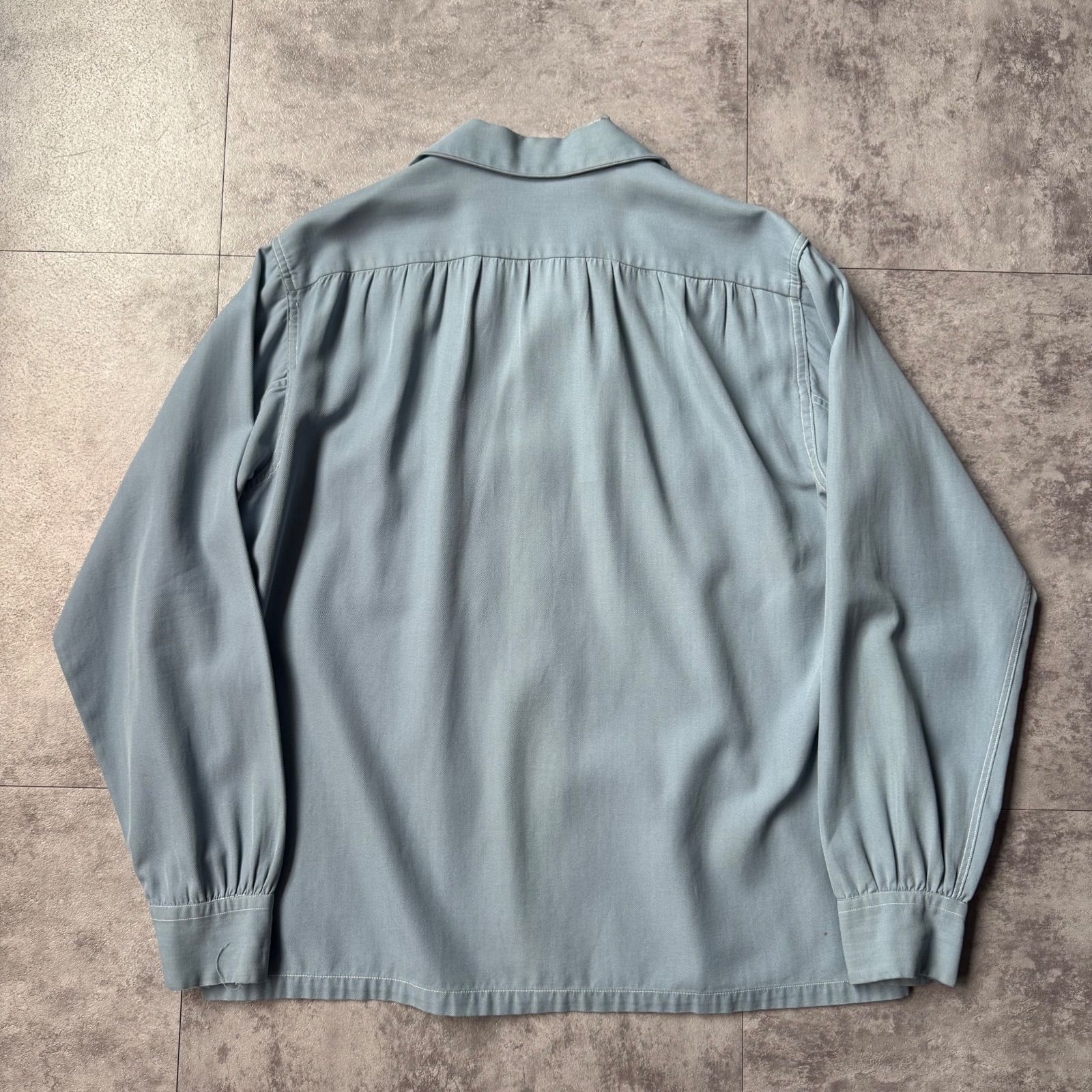 1940's〜 US Vintage Rayon Gabardine Box Shirt / 40年代