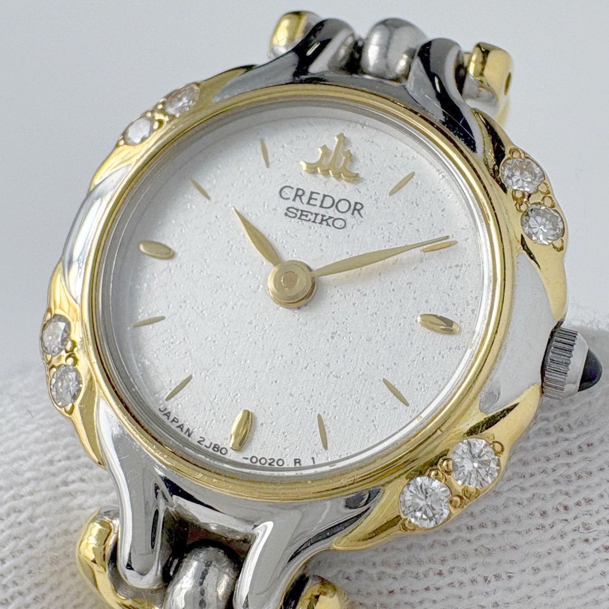 セイコー SEIKO クレドール 8Pダイヤ 2J80-0020 腕時計 YG SS 