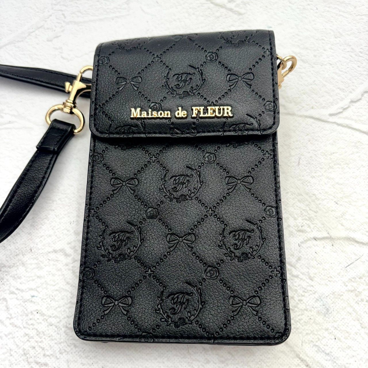 極美品】Maison de FLEUR/メゾンデフルール スマホショルダー フェイク 